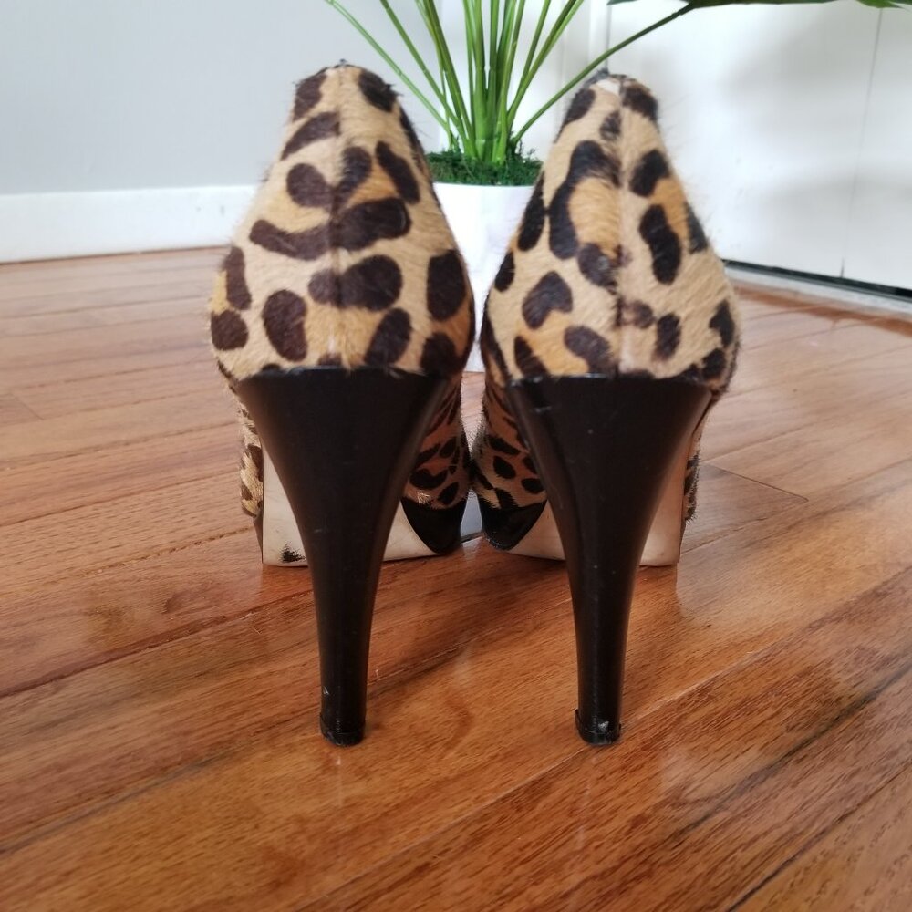 Calvin Klein leopard print open toe heels 7.5 - Picture 4 of 7